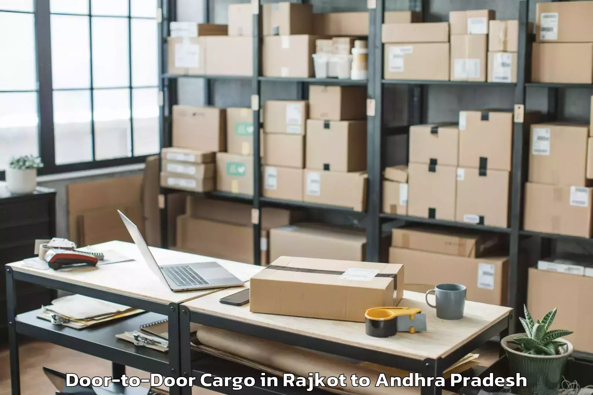 Reliable Rajkot to Biccavolu Door To Door Cargo